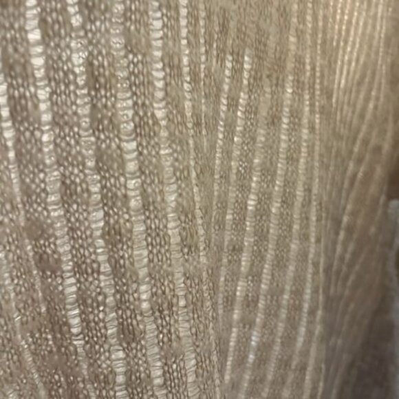 Davi & Dani Womens Distressed V-Neck Sweater Acrylic/Polyester Beige open knit - Picture 6 of 10